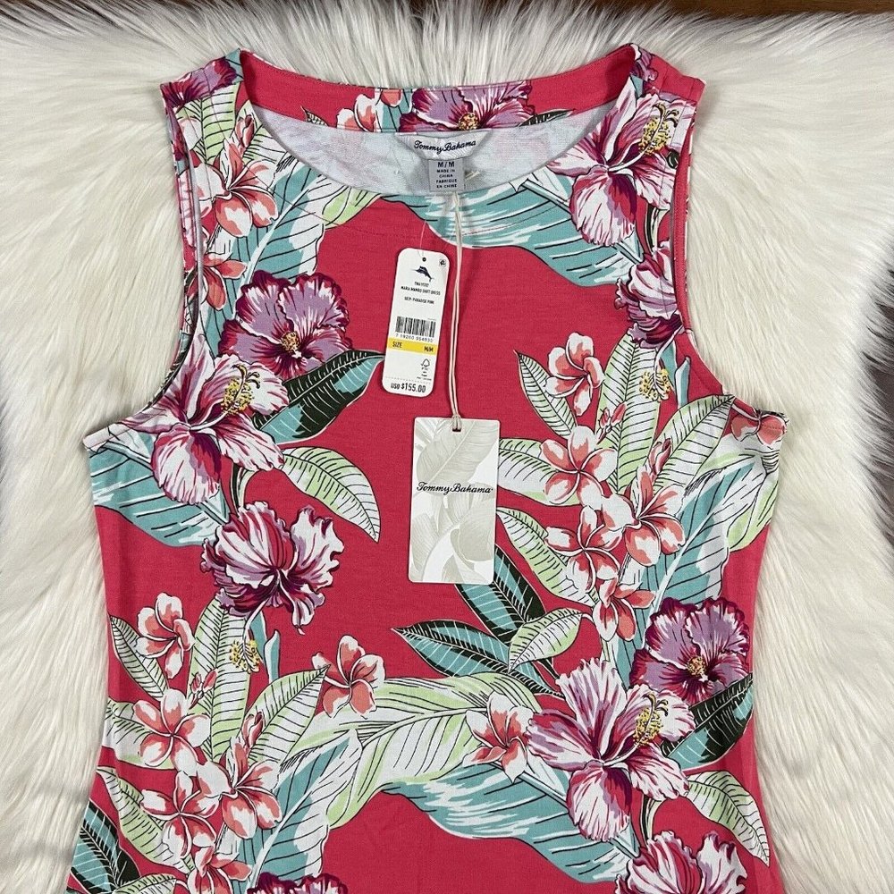 NWT Tommy Bahama Women’s Size Medium Paradise Pink Maria Mambo Shift Dress - Picture 2 of 8
